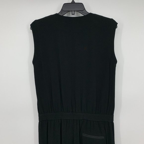 J.Crew Jumpsuit Black Asymmetrical Zip Sleeveless Crepe Jogger - Picture 13 of 14